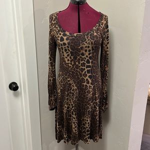 Leopard spandex jersey dress